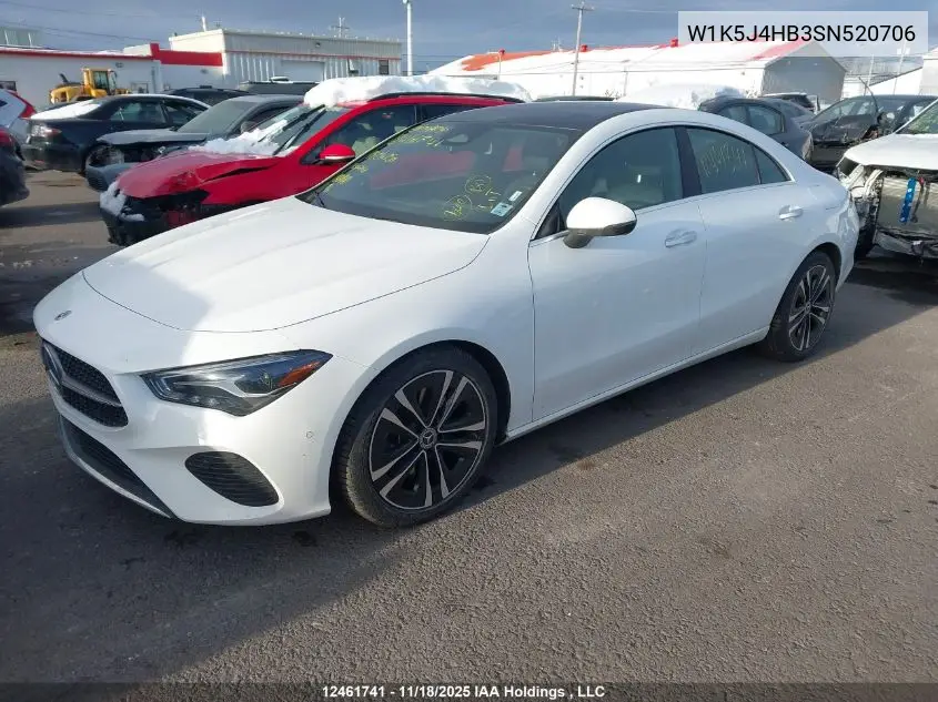 W1K5J4HB3SN520706 2025 Mercedes-Benz Cla 250 4Matic