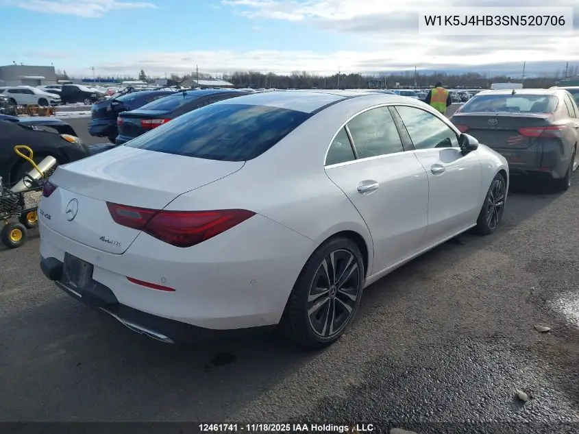 W1K5J4HB3SN520706 2025 Mercedes-Benz Cla 250 4Matic