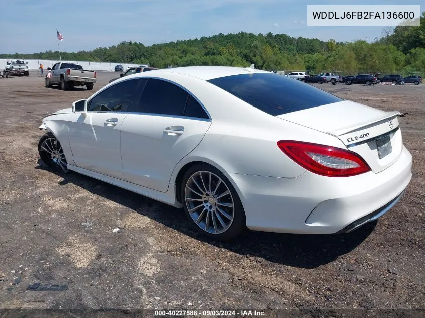 WDDLJ6FB2FA136600 2015 Mercedes-Benz Cls 400