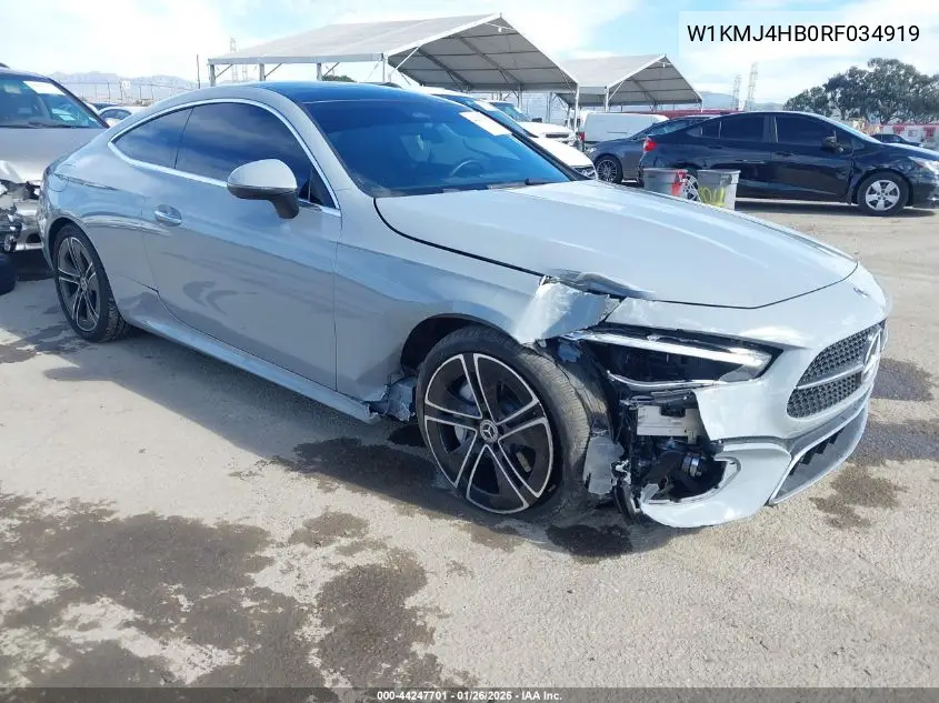 2024 Mercedes-Benz Cle 300 4Matic VIN: W1KMJ4HB0RF034919 Lot: 44247701