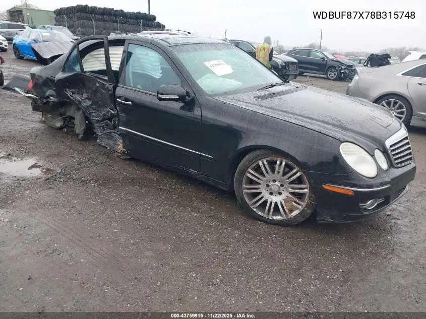WDBUF87X78B315748 2008 Mercedes-Benz E 350 4Matic