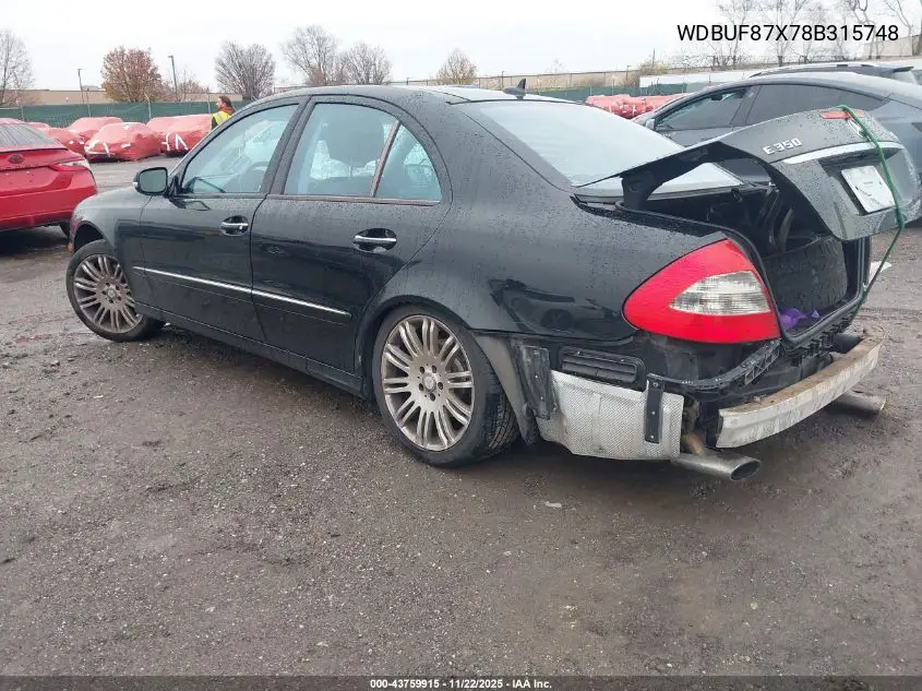 WDBUF87X78B315748 2008 Mercedes-Benz E 350 4Matic