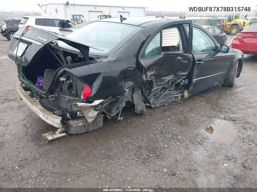 WDBUF87X78B315748 2008 Mercedes-Benz E 350 4Matic