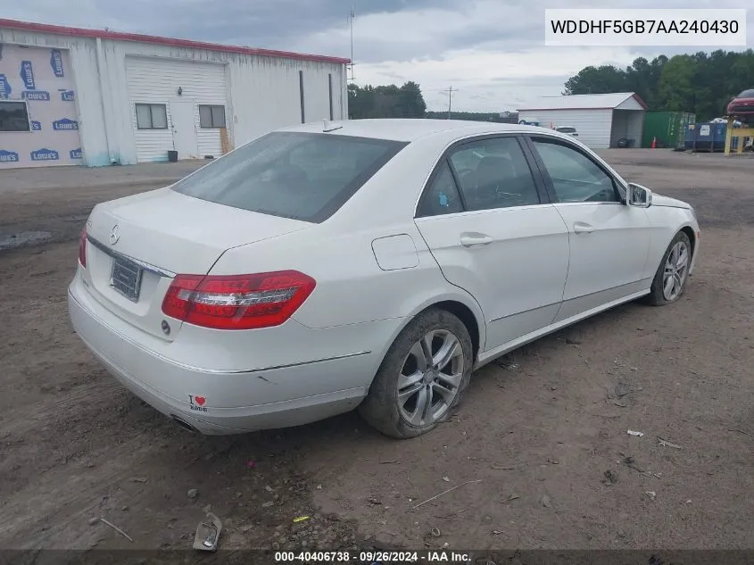 WDDHF5GB7AA240430 2010 Mercedes-Benz E 350