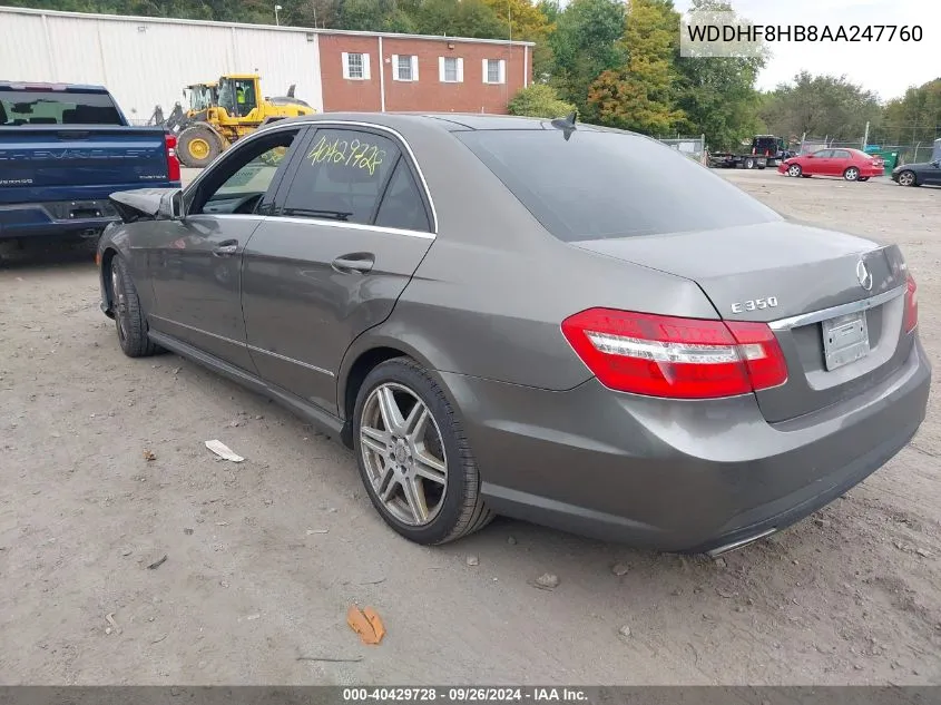 WDDHF8HB8AA247760 2010 Mercedes-Benz E 350 4Matic