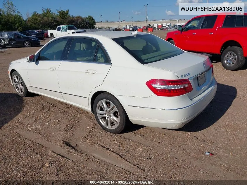 WDDHF8HB2AA138906 2010 Mercedes-Benz E 350 4Matic