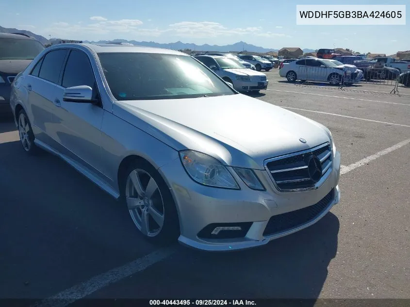 WDDHF5GB3BA424605 2011 Mercedes-Benz E 350 E 350 Sport