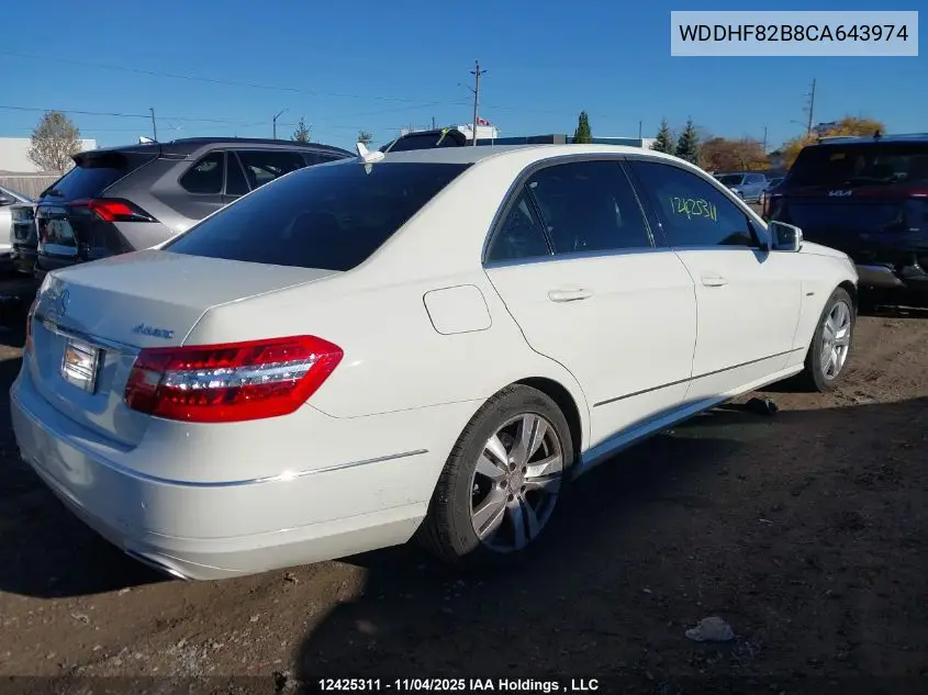 WDDHF82B8CA643974 2012 Mercedes-Benz E 300 4Matic