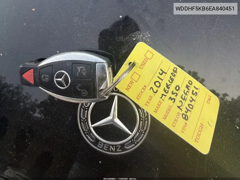 WDDHF5KB6EA840451 2014 Mercedes-Benz E 350