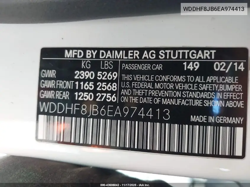 WDDHF8JB6EA974413 2014 Mercedes-Benz E 350 4Matic