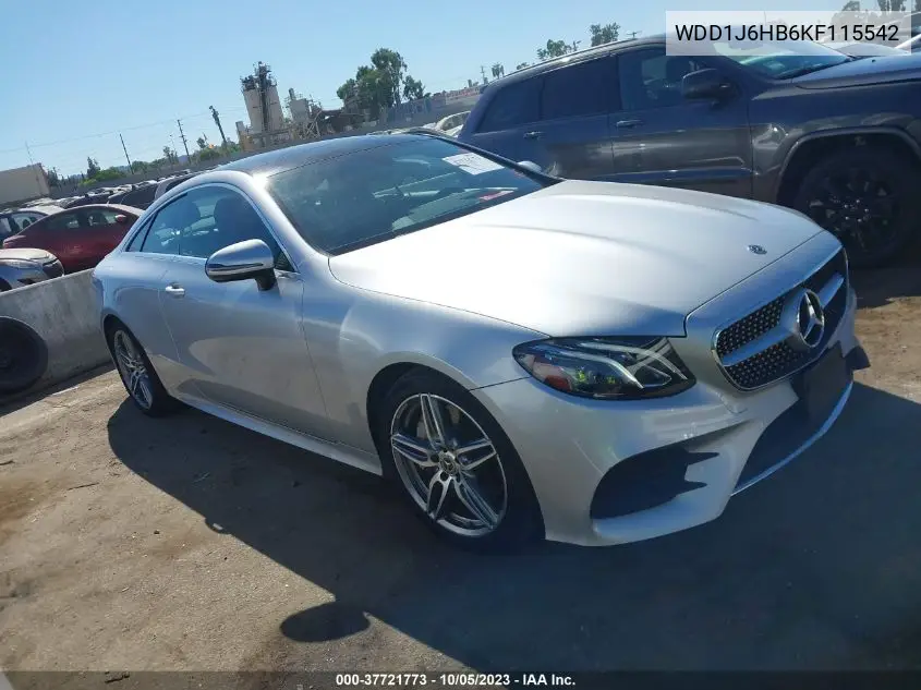 Auction sale of the 2019 Mercedes Benz E klasse , vin: WDD1J6HB6KF115542, lot number: 37721773