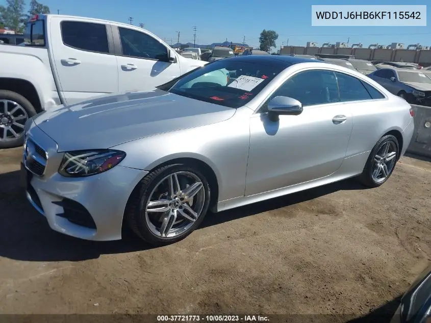 Auction sale of the 2019 Mercedes Benz E klasse , vin: WDD1J6HB6KF115542, lot number: 37721773