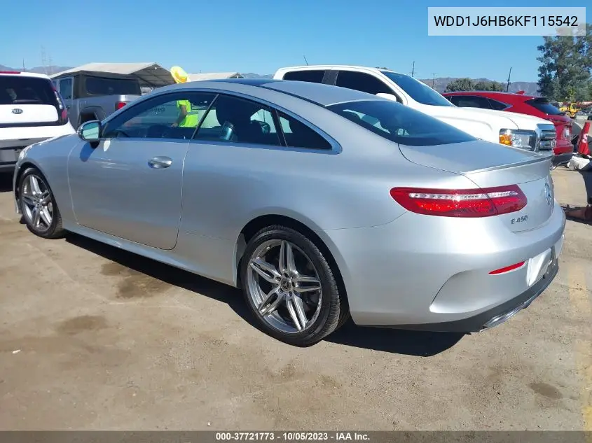 Auction sale of the 2019 Mercedes Benz E klasse , vin: WDD1J6HB6KF115542, lot number: 37721773