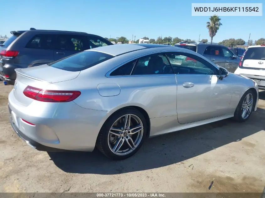 Auction sale of the 2019 Mercedes Benz E klasse , vin: WDD1J6HB6KF115542, lot number: 37721773