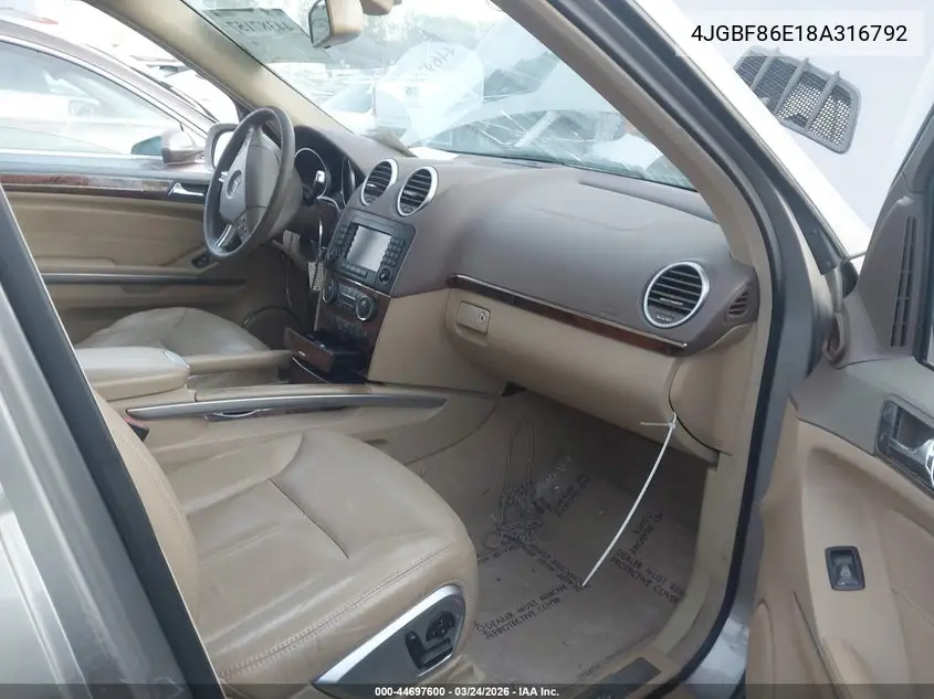 4JGBF86E18A316792 2008 Mercedes-Benz Gl 550 4Matic