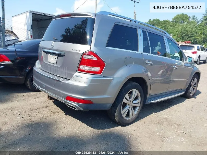 4JGBF7BE8BA754572 2011 Mercedes-Benz Gl 450 4Matic