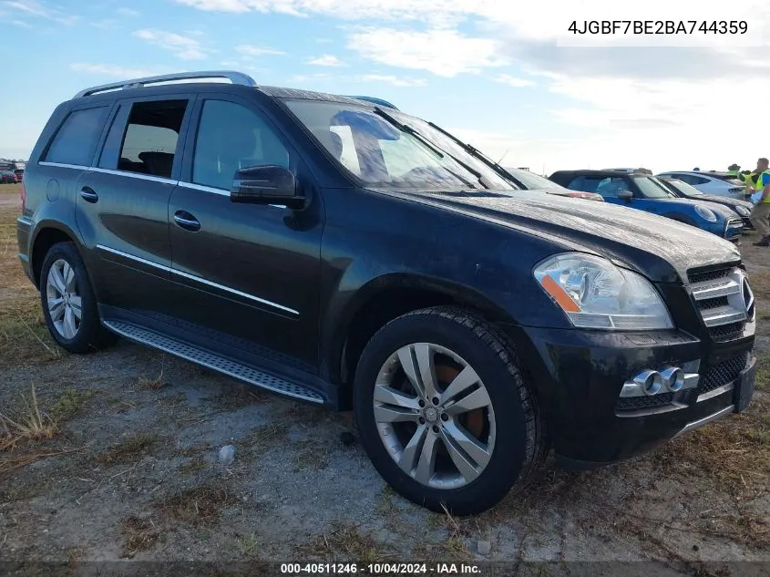 4JGBF7BE2BA744359 2011 Mercedes-Benz Gl 450 4Matic