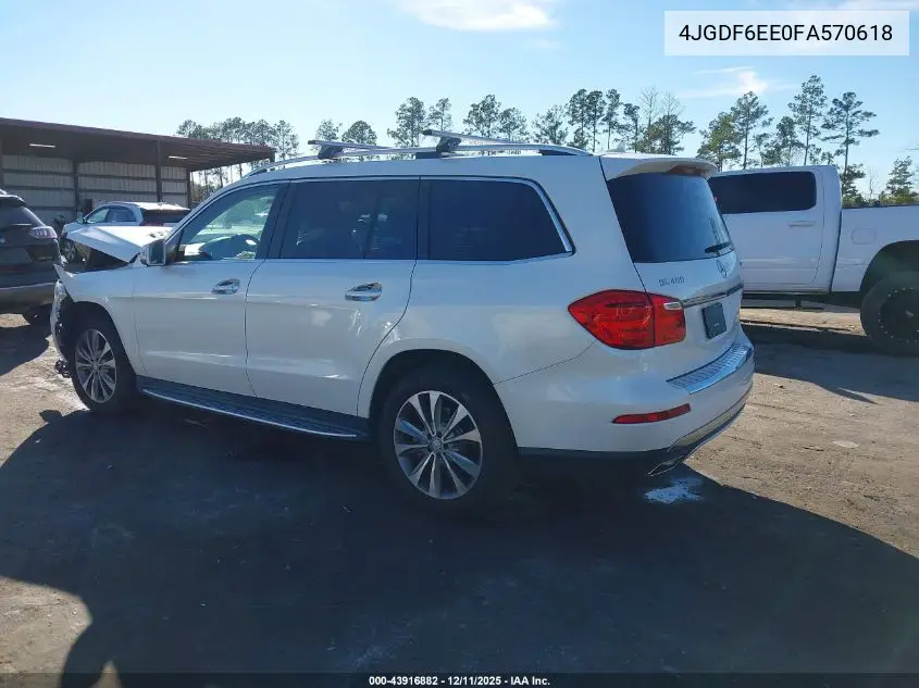 4JGDF6EE0FA570618 2015 Mercedes-Benz Gl 450 4Matic