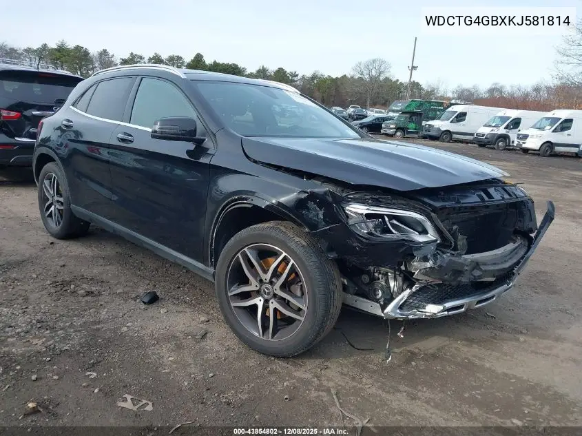 WDCTG4GBXKJ581814 2019 Mercedes-Benz Gla 250 4Matic