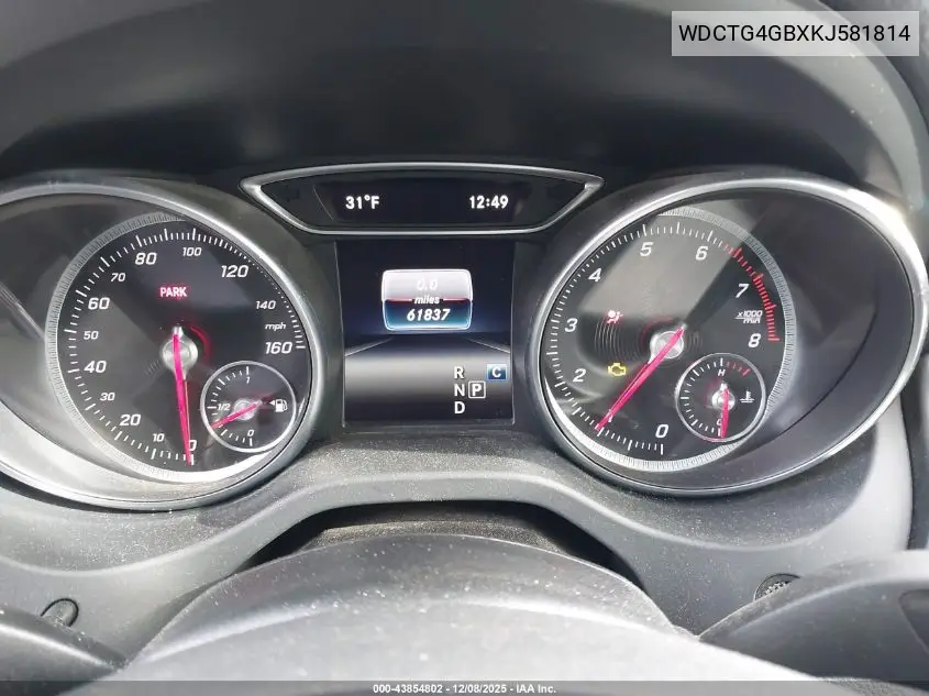 WDCTG4GBXKJ581814 2019 Mercedes-Benz Gla 250 4Matic