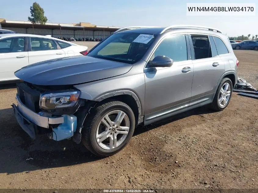 W1N4M4GB8LW034170 2020 Mercedes-Benz Glb 250