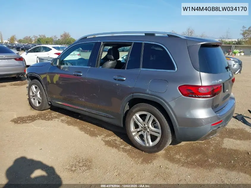 W1N4M4GB8LW034170 2020 Mercedes-Benz Glb 250