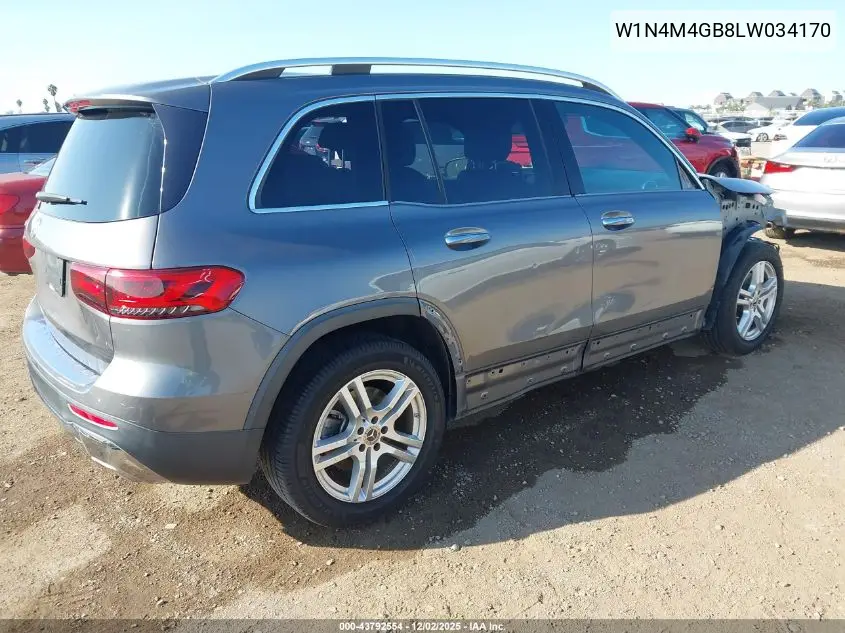 W1N4M4GB8LW034170 2020 Mercedes-Benz Glb 250