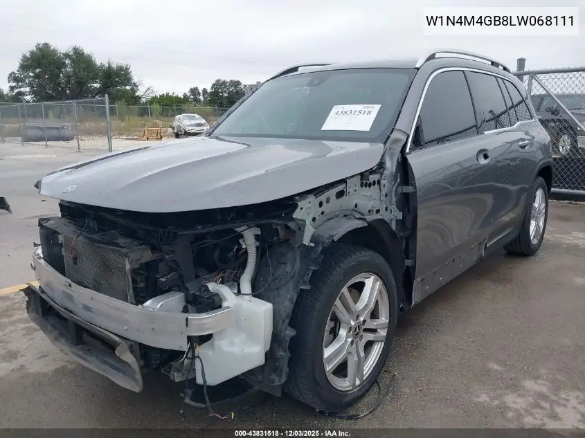 W1N4M4GB8LW068111 2020 Mercedes-Benz Glb 250