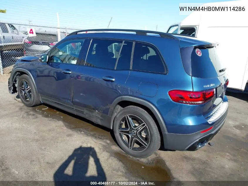 W1N4M4HB0MW114286 2021 Mercedes-Benz Glb 250 4Matic