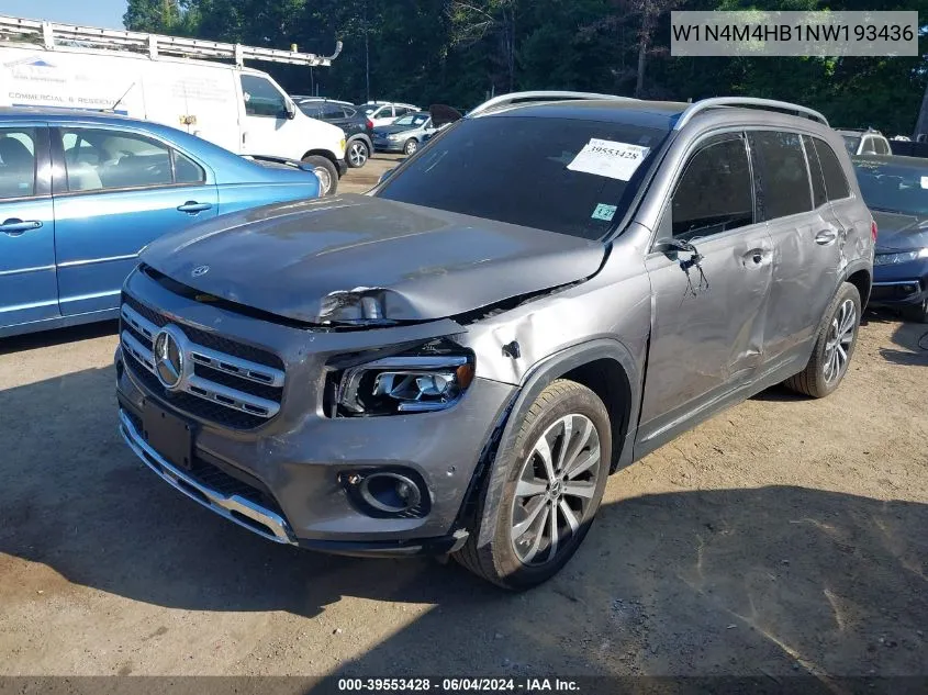 W1N4M4HB1NW193436 2022 Mercedes-Benz Glb 250 4Matic