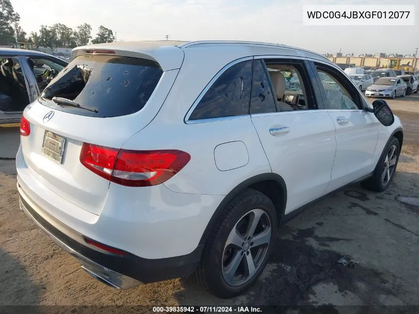 WDC0G4JBXGF012077 2016 Mercedes-Benz Glc 300