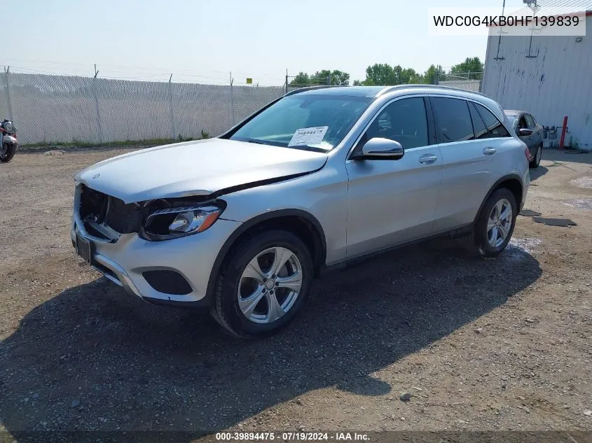 WDC0G4KB0HF139839 2017 Mercedes-Benz Glc 300 4Matic