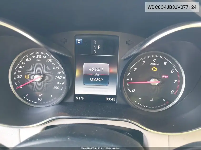 WDC0G4JB3JV077124 2018 Mercedes-Benz Glc 300