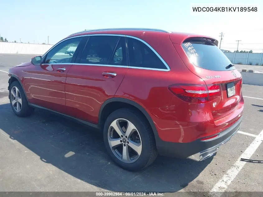 WDC0G4KB1KV189548 2019 Mercedes-Benz Glc 300 4Matic