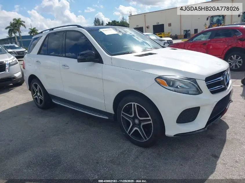 4JGDA5HB2GA778026 2016 Mercedes-Benz Gle 350 4Matic