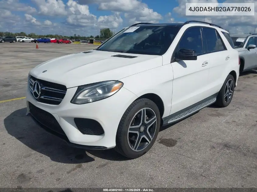 4JGDA5HB2GA778026 2016 Mercedes-Benz Gle 350 4Matic