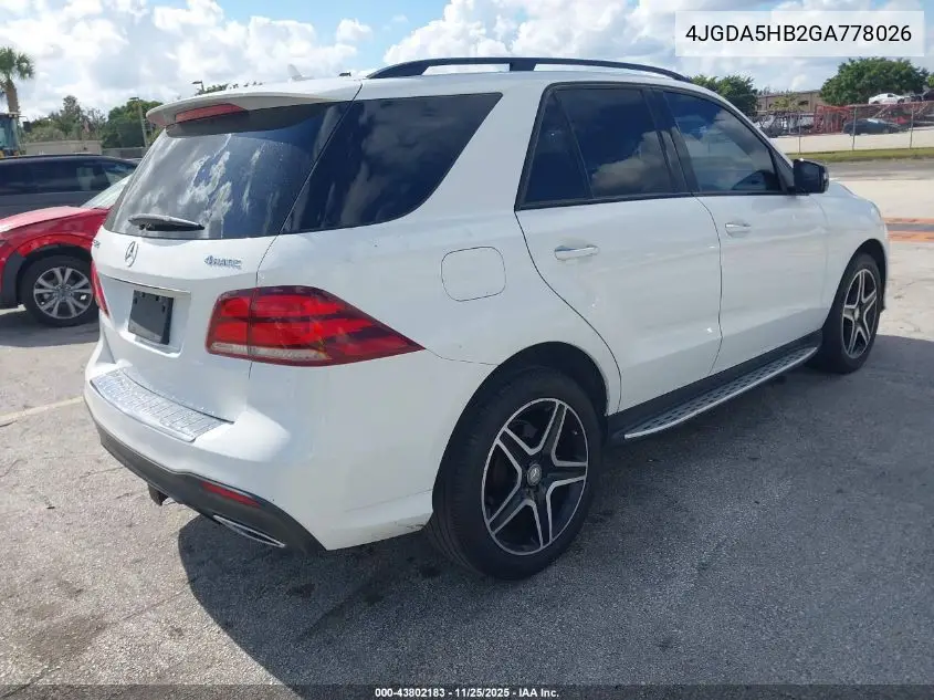 4JGDA5HB2GA778026 2016 Mercedes-Benz Gle 350 4Matic
