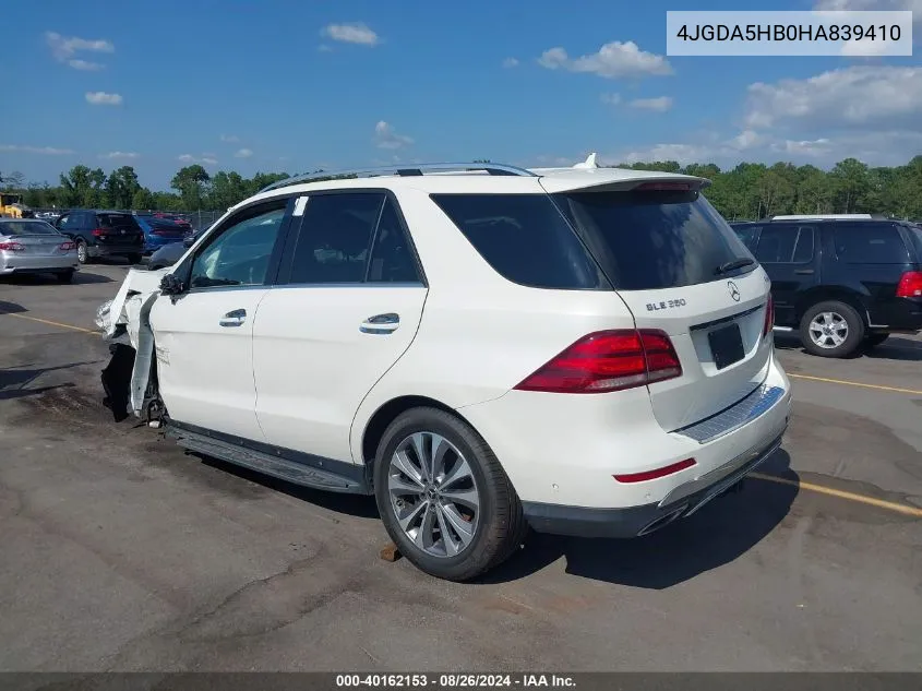 4JGDA5HB0HA839410 2017 Mercedes-Benz Gle 350 4Matic