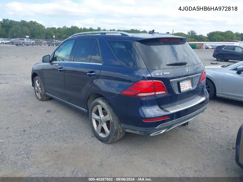 2017 Mercedes-Benz Gle 350 4Matic VIN: 4JGDA5HB6HA972818 Lot: 40287502