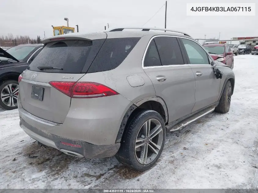 4JGFB4KB3LA067115 2020 Mercedes-Benz Gle 350 4Matic