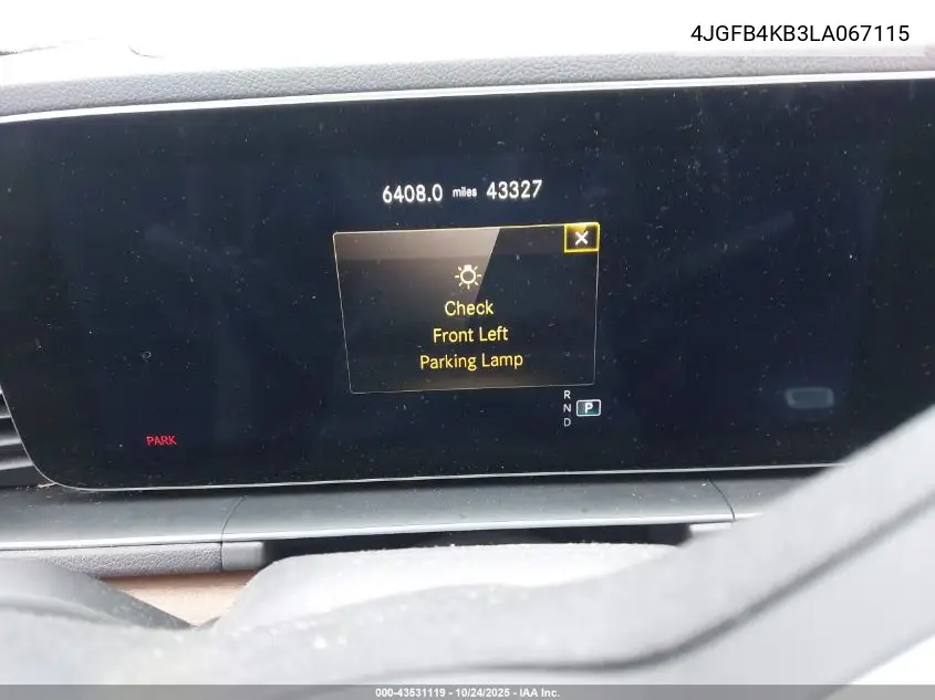 4JGFB4KB3LA067115 2020 Mercedes-Benz Gle 350 4Matic