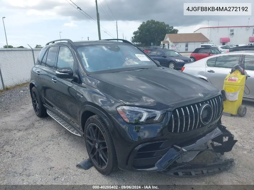 2021 Mercedes-Benz Amg Gle 63 S 4Matic VIN: 4JGFB8KB4MA272192 Lot: 40285402