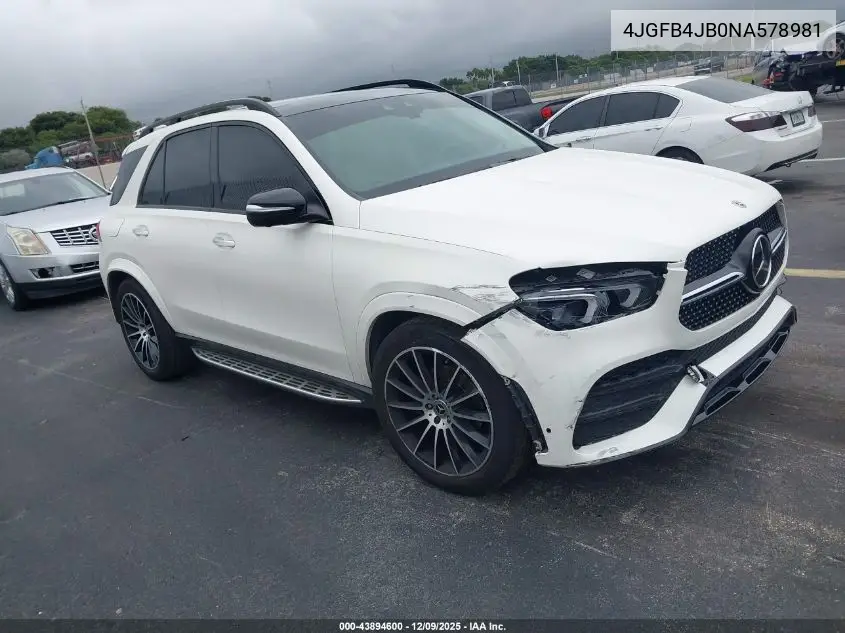 4JGFB4JB0NA578981 2022 Mercedes-Benz Gle 350