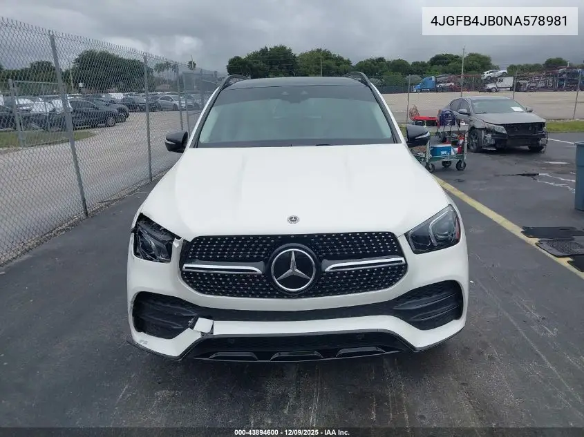 4JGFB4JB0NA578981 2022 Mercedes-Benz Gle 350