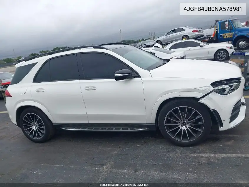 4JGFB4JB0NA578981 2022 Mercedes-Benz Gle 350