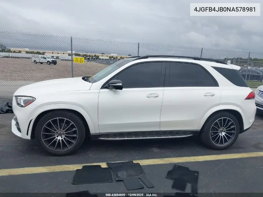 4JGFB4JB0NA578981 2022 Mercedes-Benz Gle 350