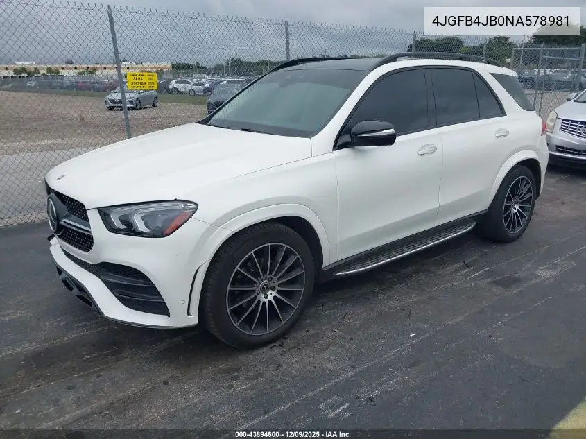 4JGFB4JB0NA578981 2022 Mercedes-Benz Gle 350