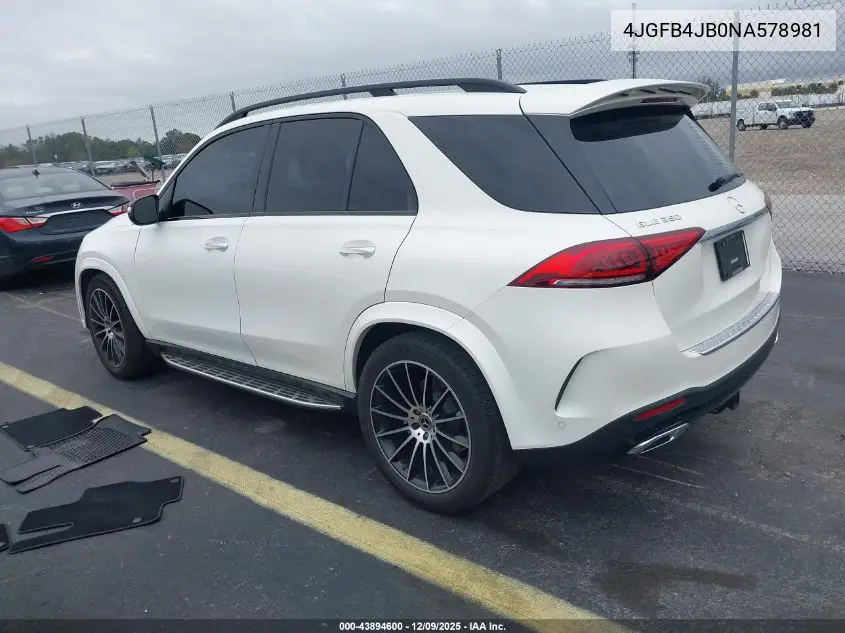 4JGFB4JB0NA578981 2022 Mercedes-Benz Gle 350
