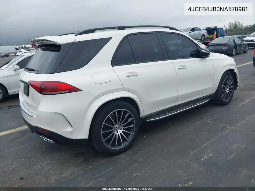 4JGFB4JB0NA578981 2022 Mercedes-Benz Gle 350