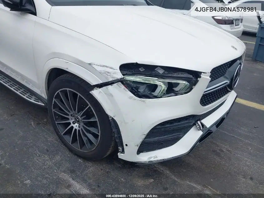 4JGFB4JB0NA578981 2022 Mercedes-Benz Gle 350